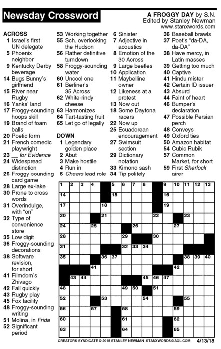 Newsday Crossword Puzzle Creators Syndicate