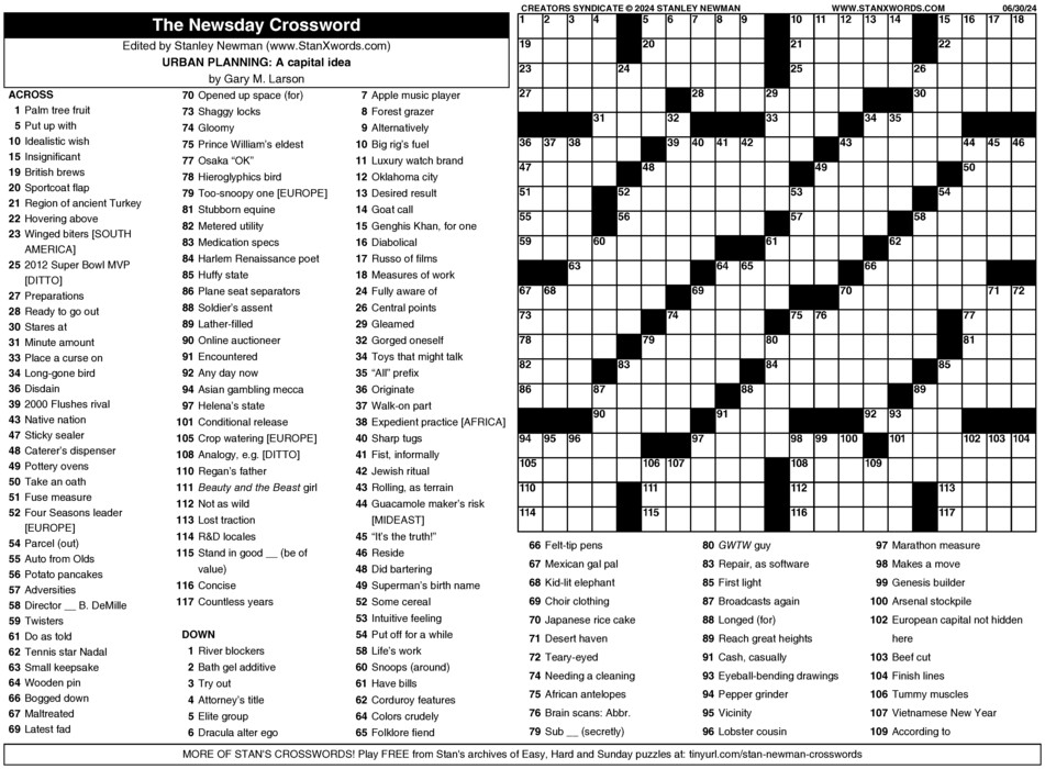 Newsday Crossword Sunday Creators Syndicate