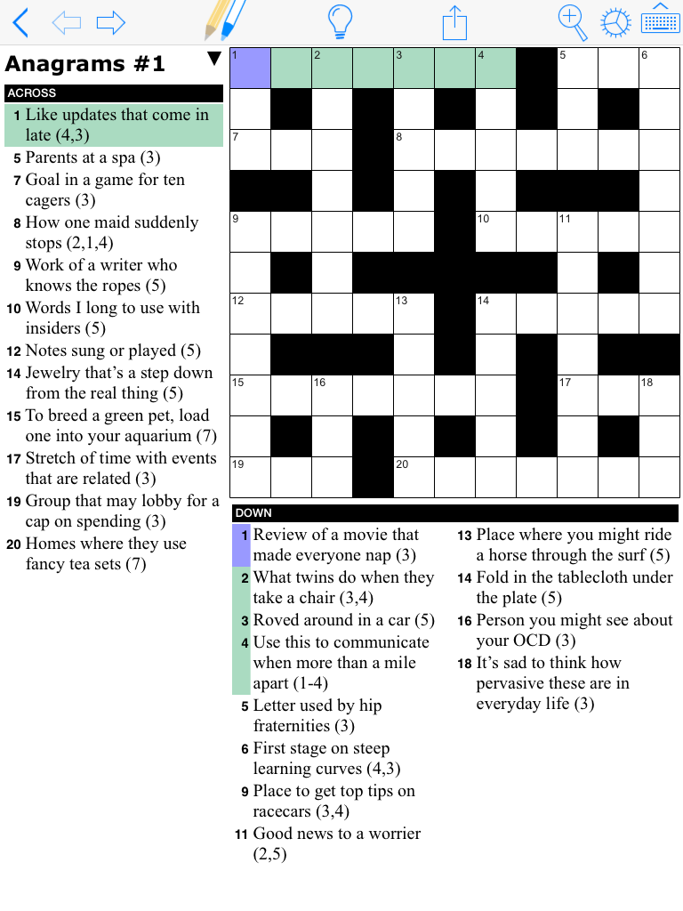 Not Very Difficult Wordplay Crosswords