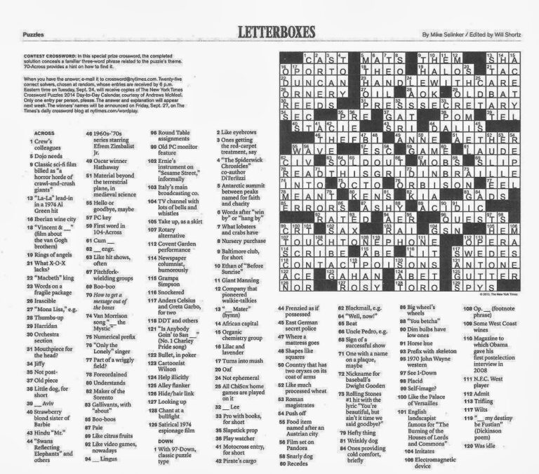 Nytimes Crossword Archive Free Printable Crosswords Nytimes crossword archive free printable crosswords