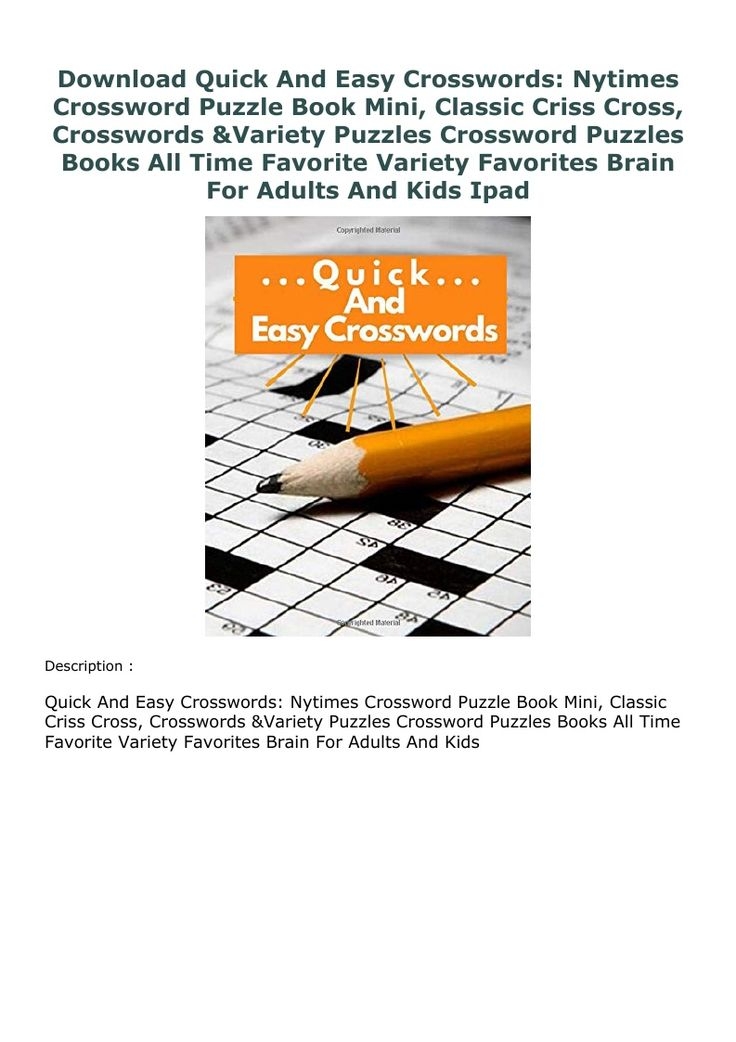 Nytimes Mini Crossword Book Merysteel