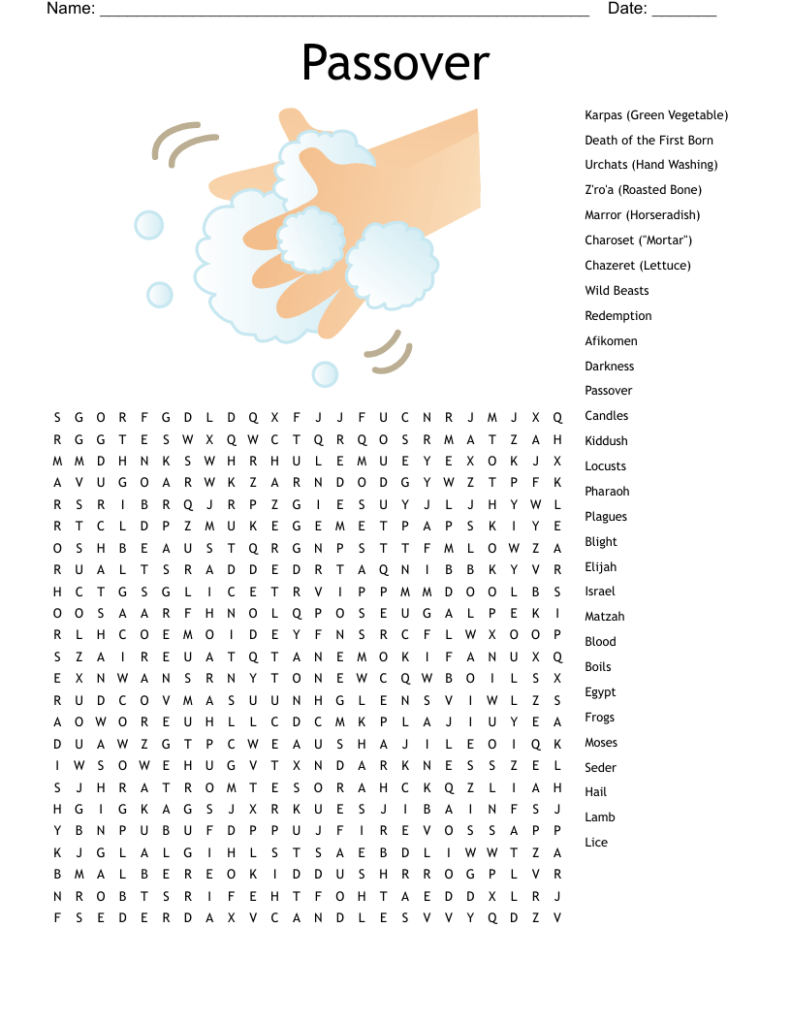 Passover Crossword Puzzle Printable Free Printable Templates