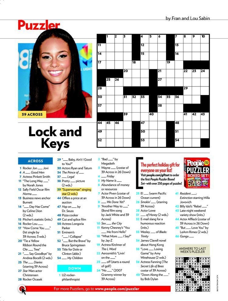 People Magazine Crossword Puzzles Printable James Crossword Puzzles