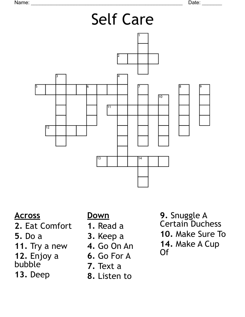 Period Of Self Care Crossword Clue BAHIA HAHA