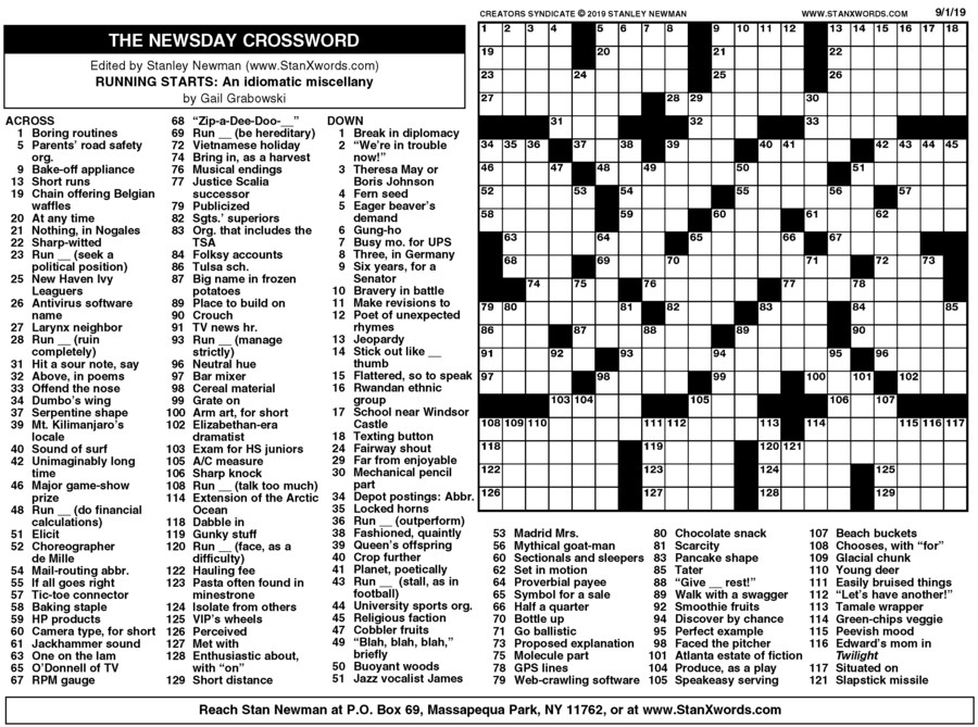 Premier Crossword Printable