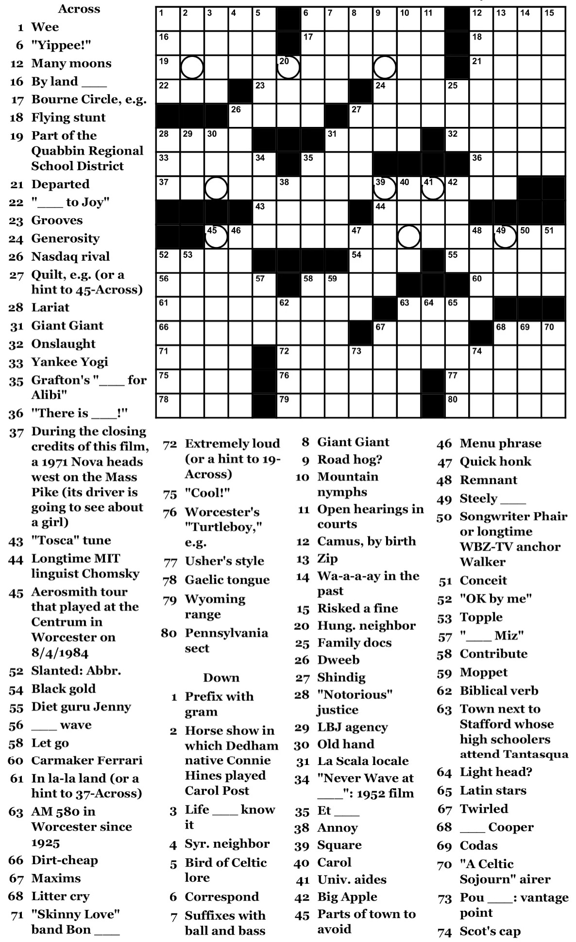 Printable Boston Herald Crossword Puzzle Printable JD