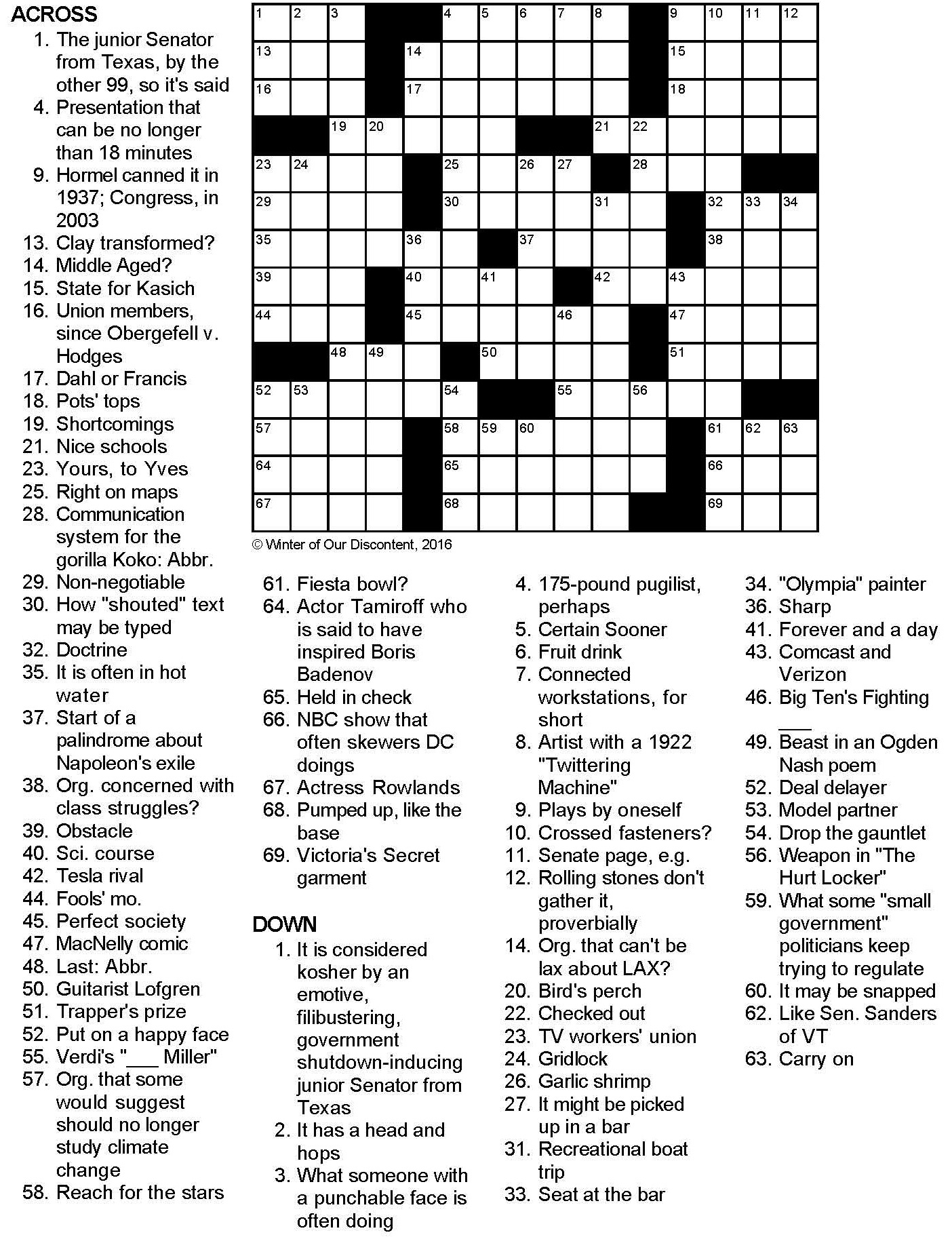 Printable Canadian Crossword Printable Crossword Puzzles