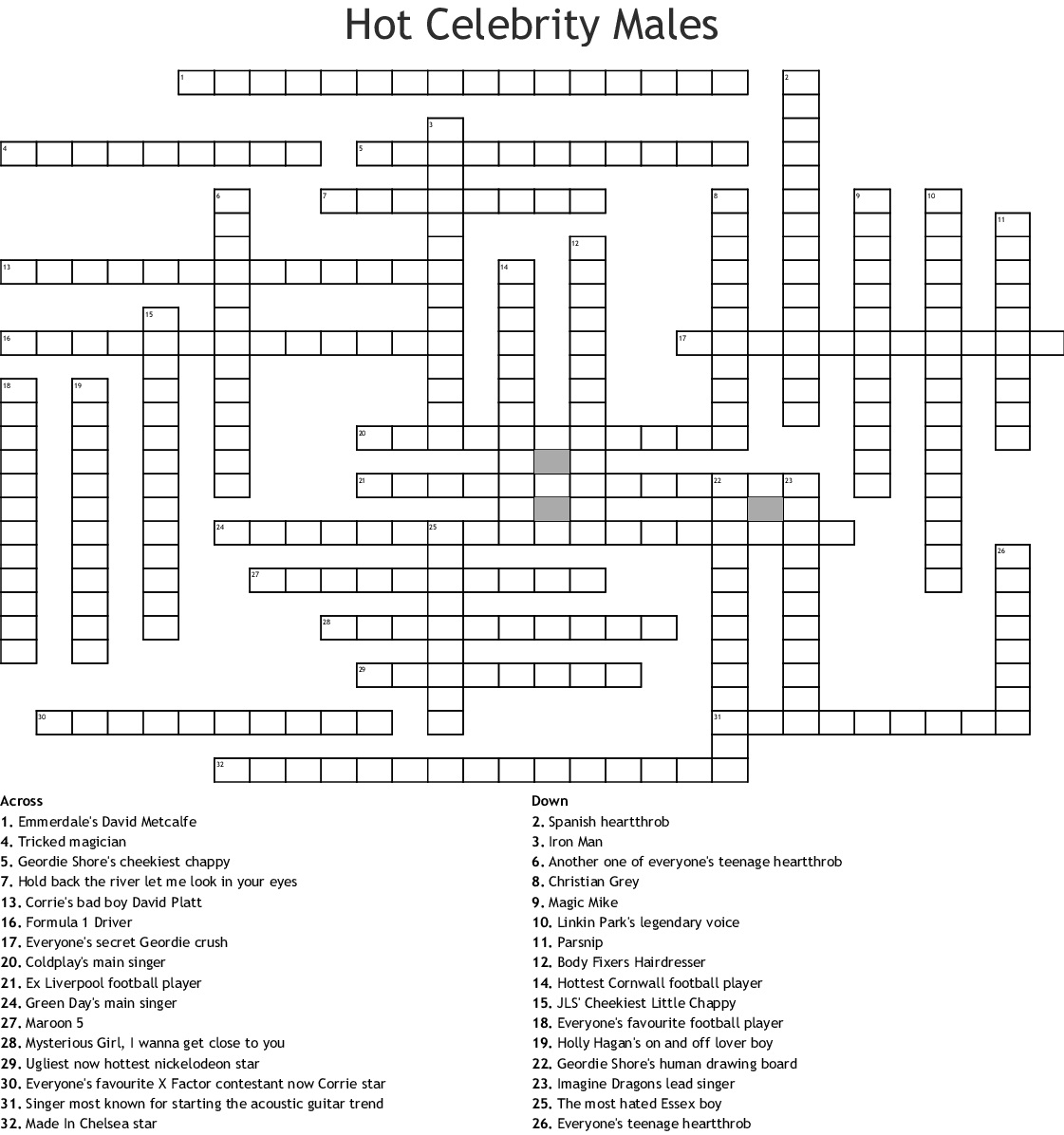 Printable Celebrity Crossword Puzzles Printable Crossword Puzzles Online