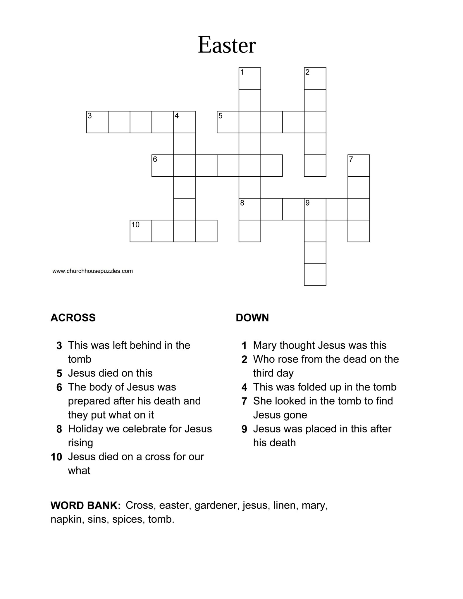 Easy Easter Crossword Puzzles Printable Free Printable Crosswords