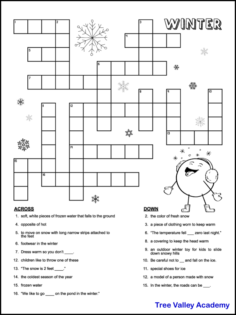 Printable Crossword Easy FREE Printable HQ