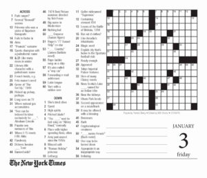 Printable Nyt Sunday Crossword Puzzles Free Printable Crosswords