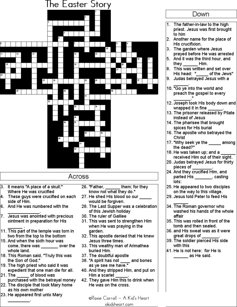 Printable Crossword Puzzles By Jacqueline Mathews Printable Crossword 