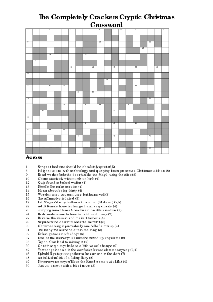 Printable Cryptic Crosswords Printable Template 2021 Printable