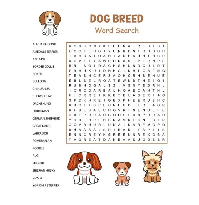 Printable Dog Crossword Puzzle Simple Free Download And Print For You 