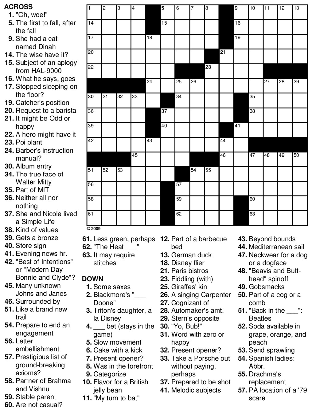 Printable Easy Crossword Puzzles Printable JD