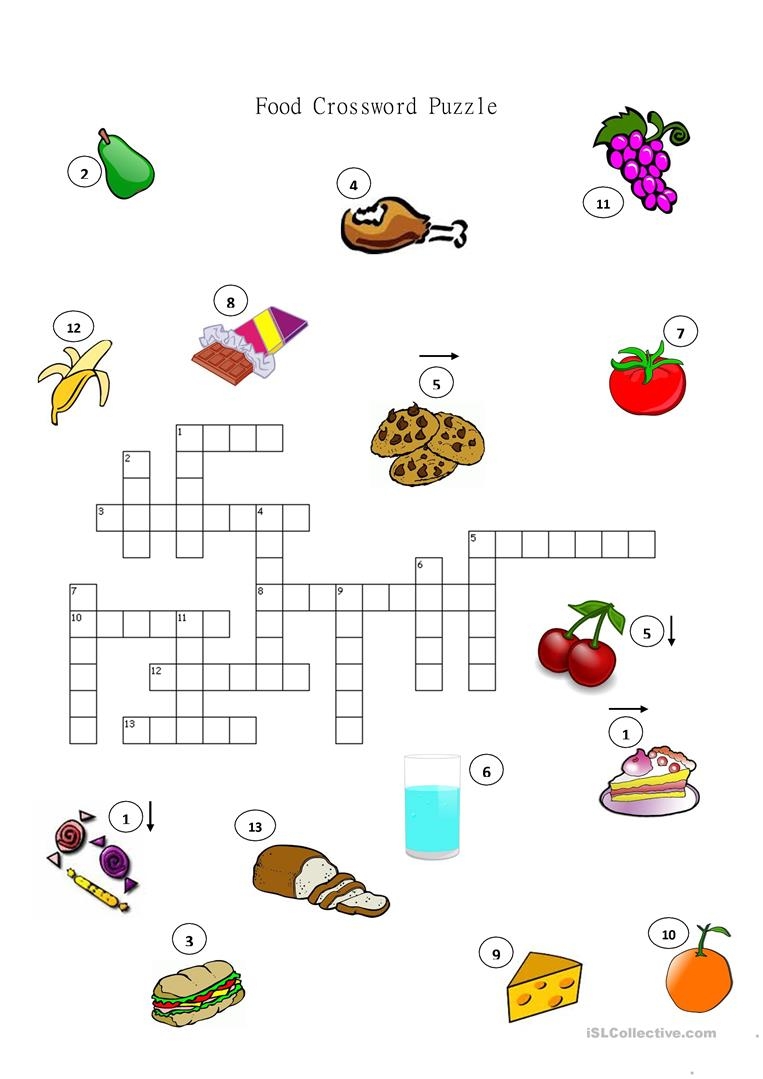Printable Food Puzzle Printable Crossword Puzzles