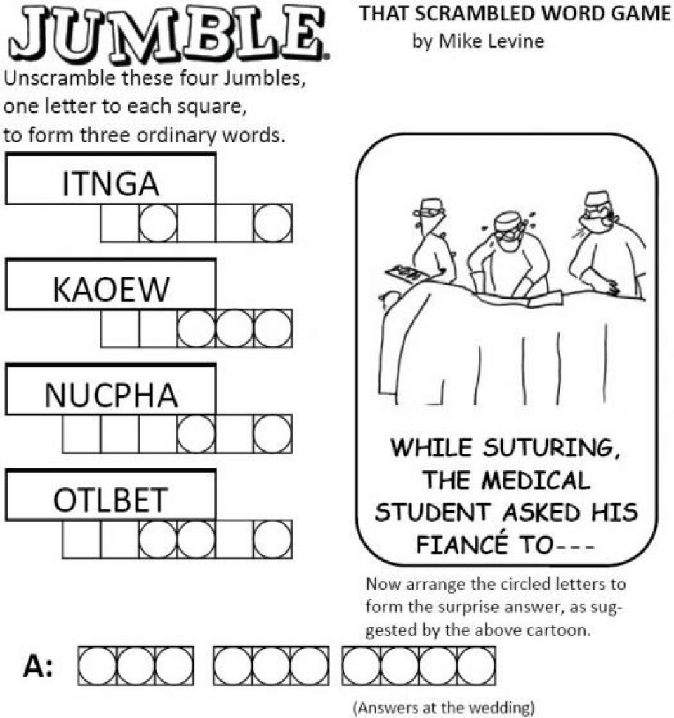 Printable Jumble Puzzles For Adults Sally Crossword Puzzles