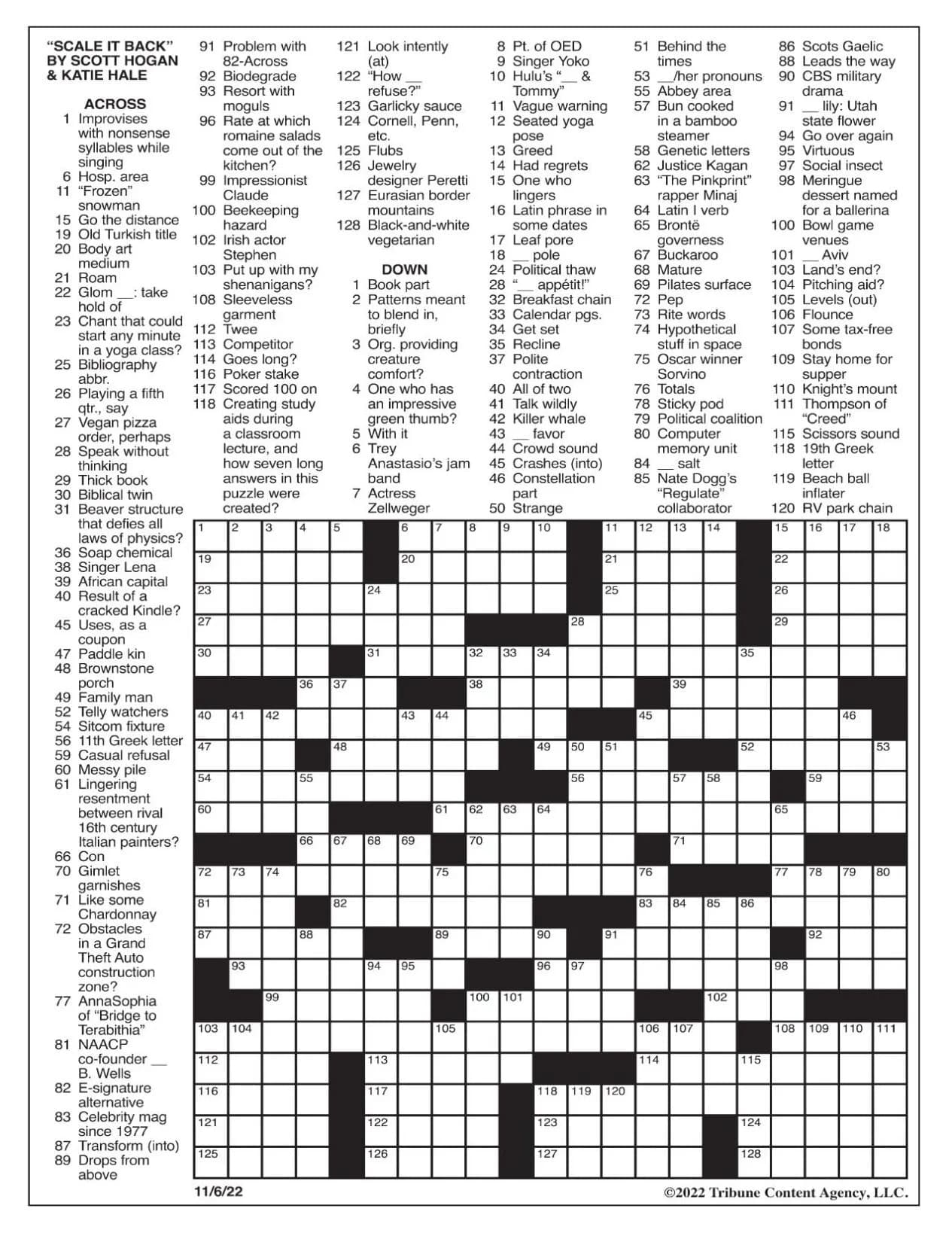 Printable LA Times Sunday Crossword Printable JD