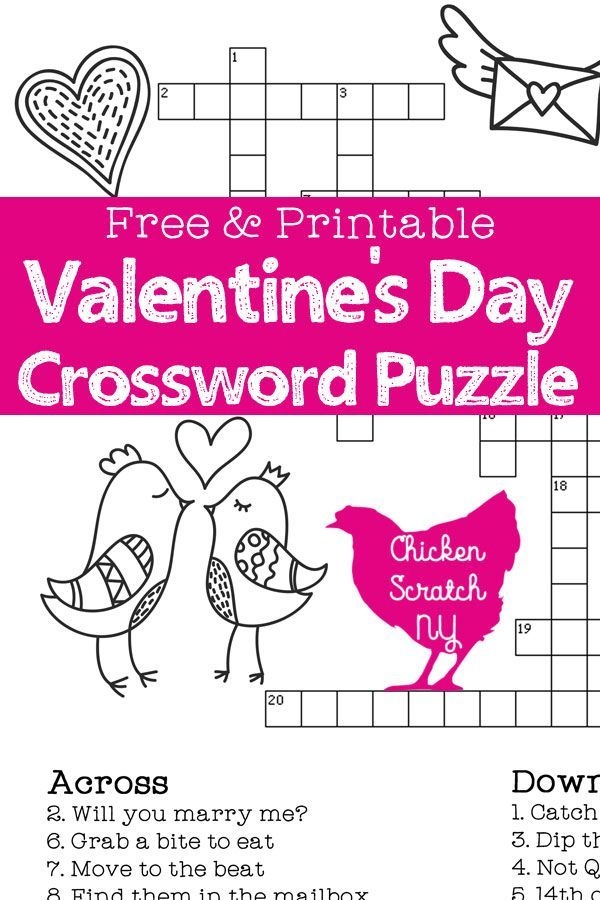 Printable Valentine 39 s Day Crossword Puzzle Michael
