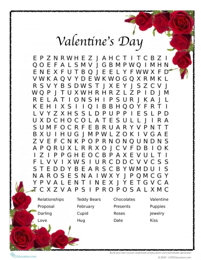 Printable Valentine 39 s Day Crossword Puzzles Printable Word Searches