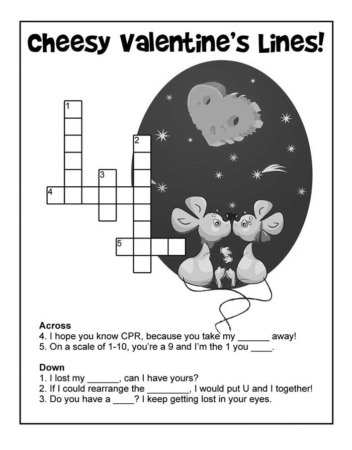 Printable Valentine Crossword Puzzles For Adults Free Download And