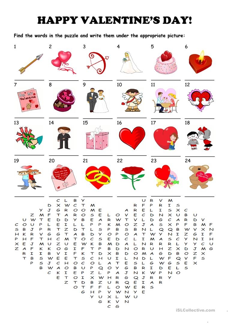 Printable Valentine S Day Crossword Puzzles Printable Word Searches