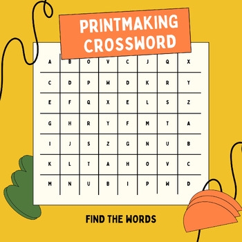 Printmaking Crossword By Tiny Tutors Store TPT