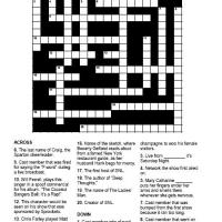 Saturday Night Live Crossword