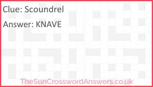 Scoundrel Crossword Clue TheSunCrosswordAnswers co uk