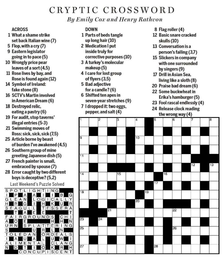 Wsj Crosswords Free Printable Crosswords Wsj crosswords free printable crosswords