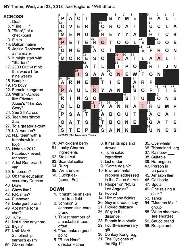 Seattle Times Crossword Printable