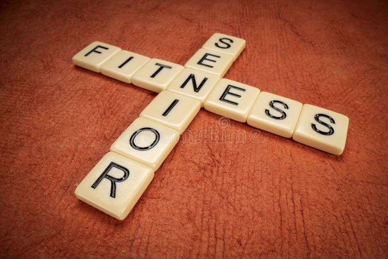Senior Fitness Crossword Stock Image Image Of Paper 263043699