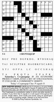 Sheffer Crossword With Cryptoquip King Features Syndicate