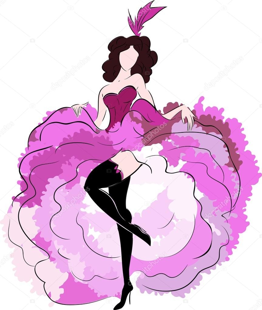 Sketch Of Cancan Dancer Stock Vector Mariaflaya 90861406