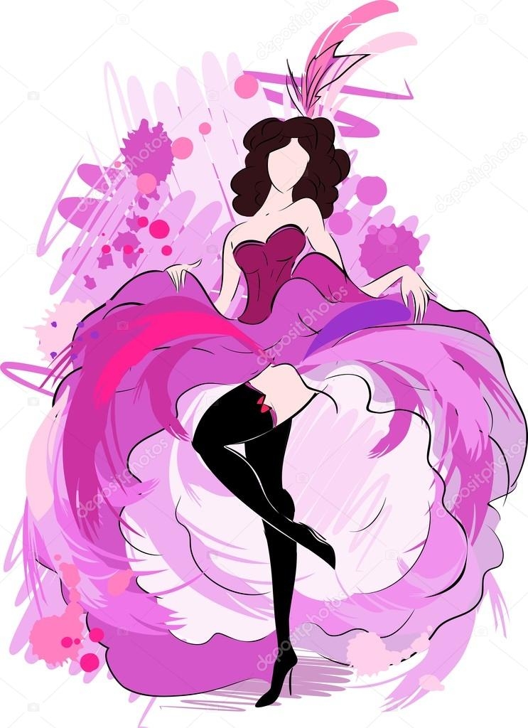Sketch Of Cancan Dancer Stock Vector Mariaflaya 90861756