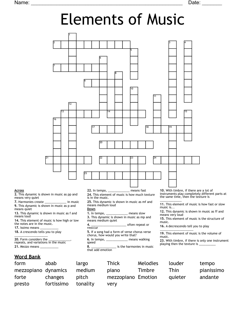 Slow In Music Crossword Telegraph
