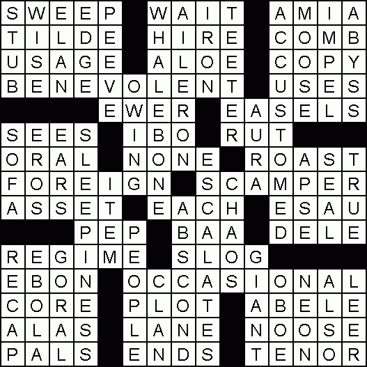 Solution For Crossword Puzzle Of March 30 2013