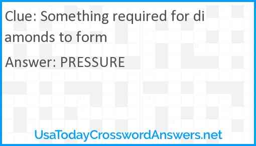 Something Required For Diamonds To Form Crossword Clue 