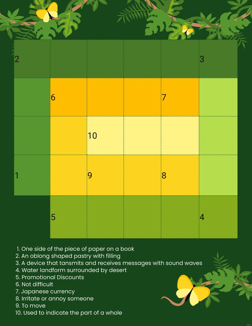 Spiral Crossword Template