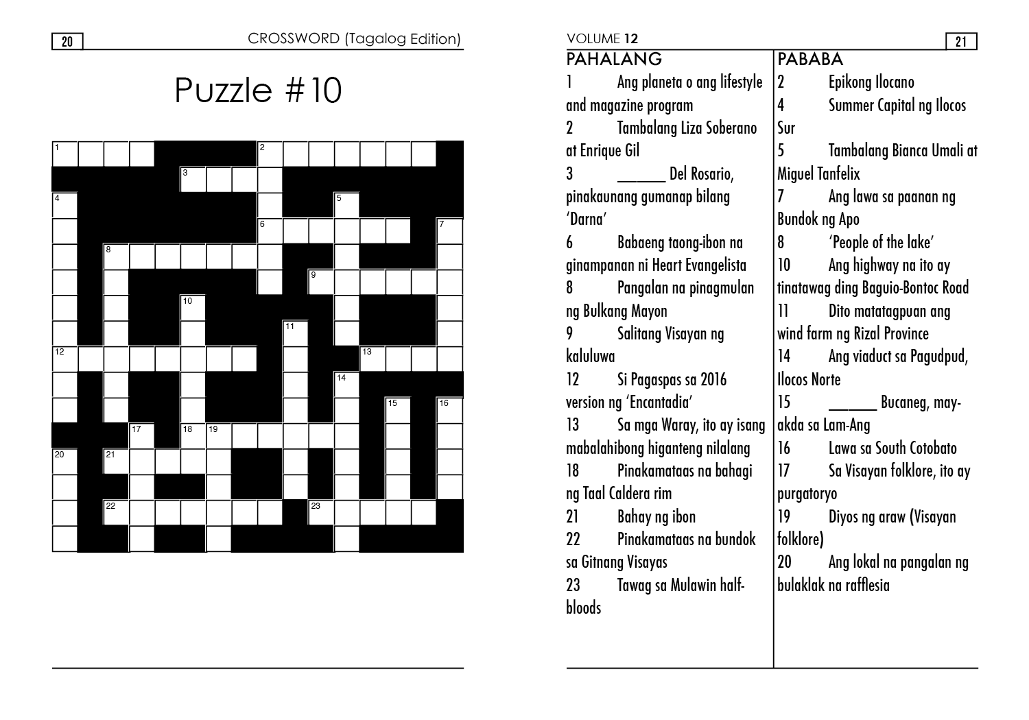 Temperament Werfen Moral Crossword Puzzle Tagalog Printable 
