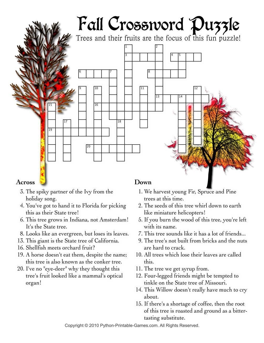 Thanksgiving Crossword Puzzles Pack