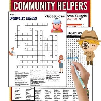 The Community Helpers Crossword Puzzle Is Being Used To Teach Children 