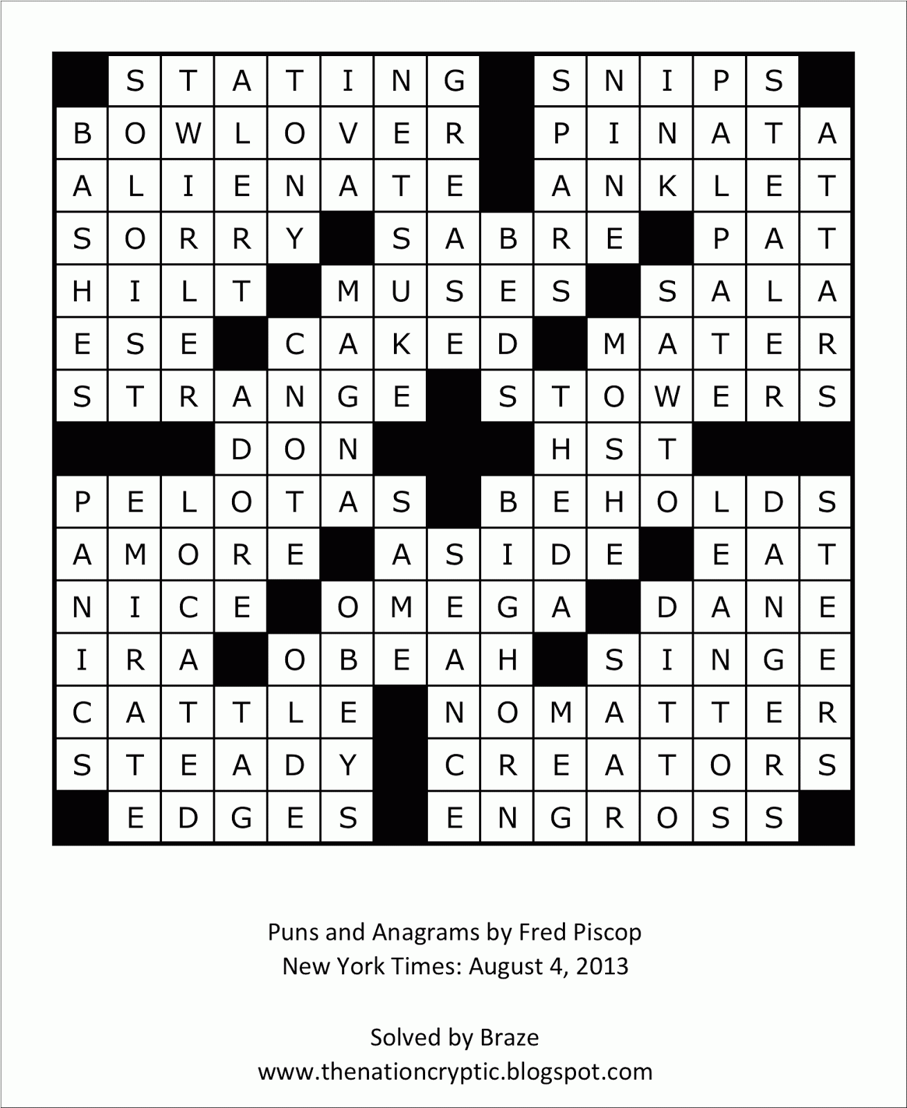 The Nation Cryptic Crossword Forum New York Times Puns And Anagrams 