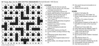 The New York Times Crossword In Gothic 10 18 09 Cryptic Crossword