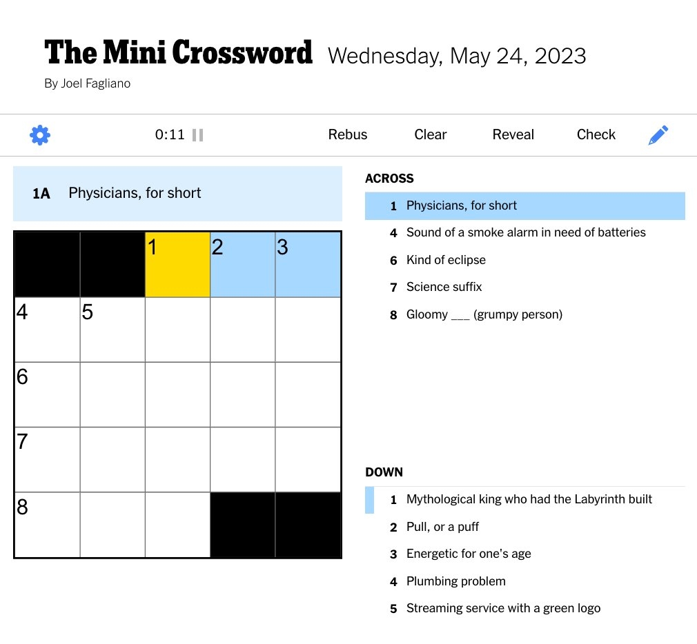The New York Times On Twitter quot How Quickly Can You Solve Today 39 s Mini 