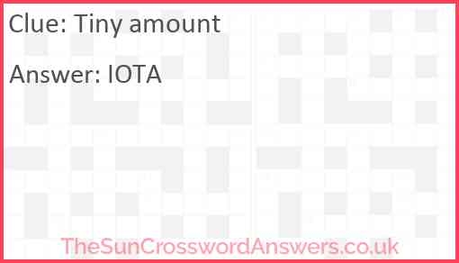 Tiny Amount Crossword Clue TheSunCrosswordAnswers co uk