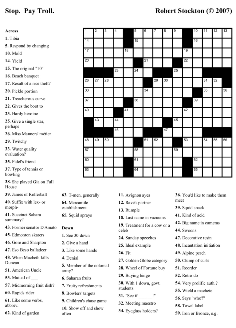 Top Boston Globe Crossword Printable Brad Website FreePrintable me