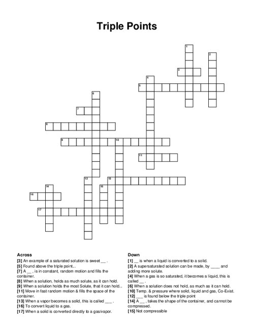 Triple Points Crossword Puzzle