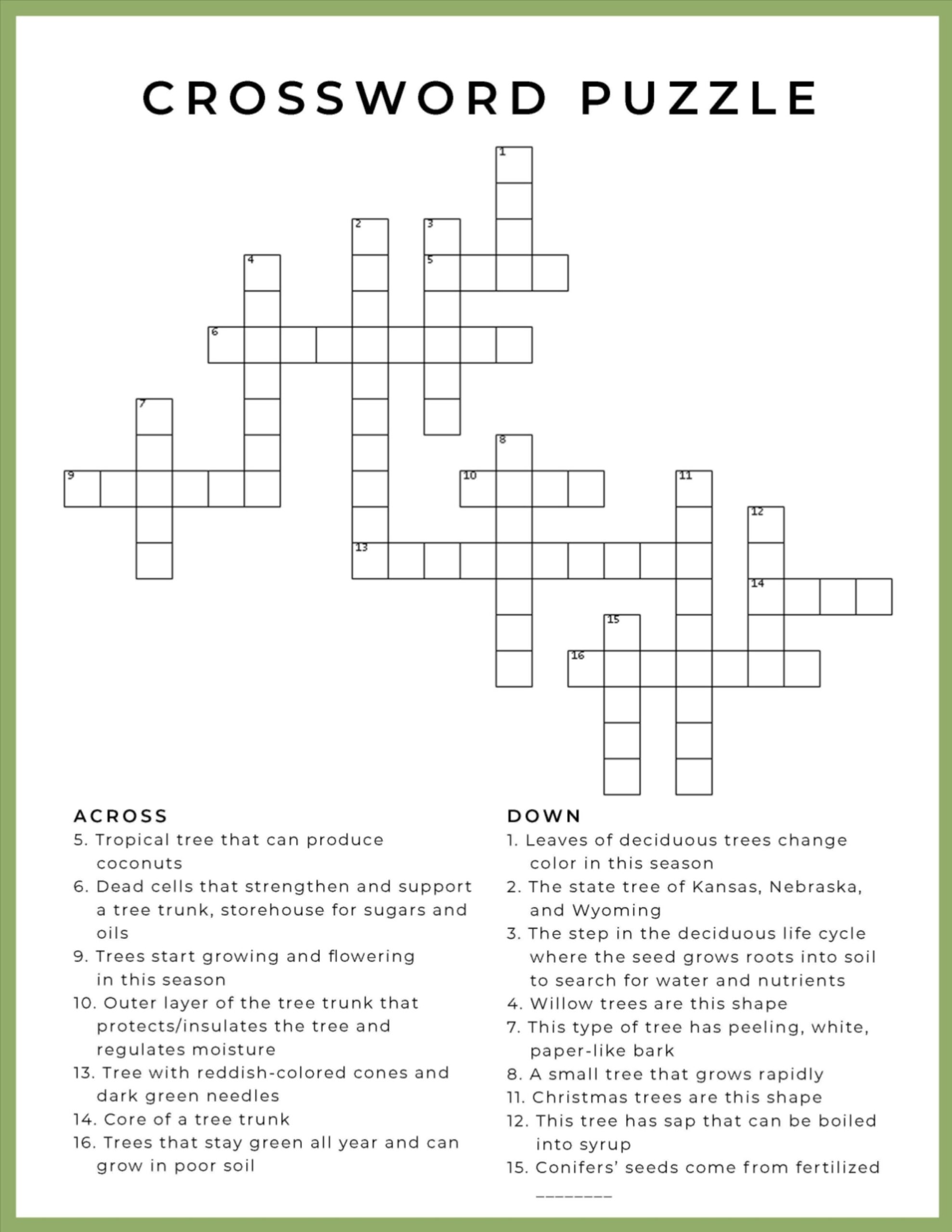 Tropical Trees Crossword Clue How To Blog