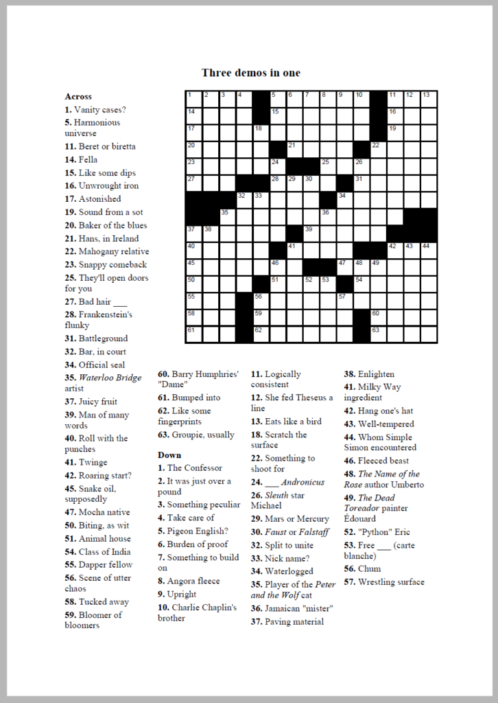 Tv Guide Crossword Puzzles Free Printable Crossword Puzzles